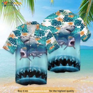 Shark Ocean 3D Funny Hawaiian Shirt