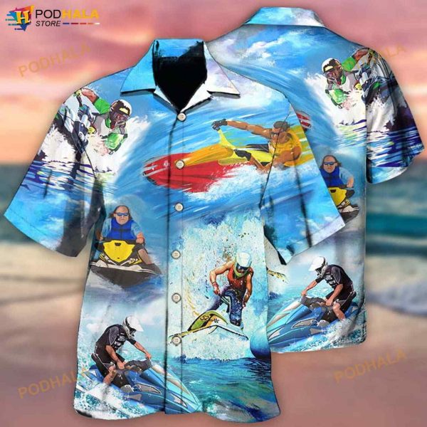 Skiing Jet Ski Cool Style 3D Funny Hawaiian Shirt