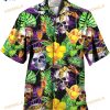 Skull And Flowers Hawaiian Purple Shirt