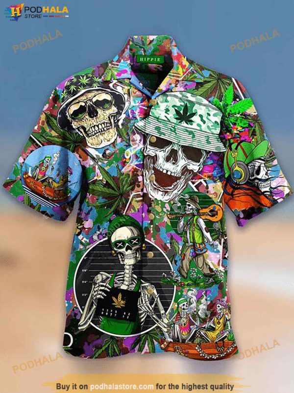 Skull Hippie Hawaiian Shirt