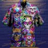 Skull Hippie Print Hawaiian Shirt