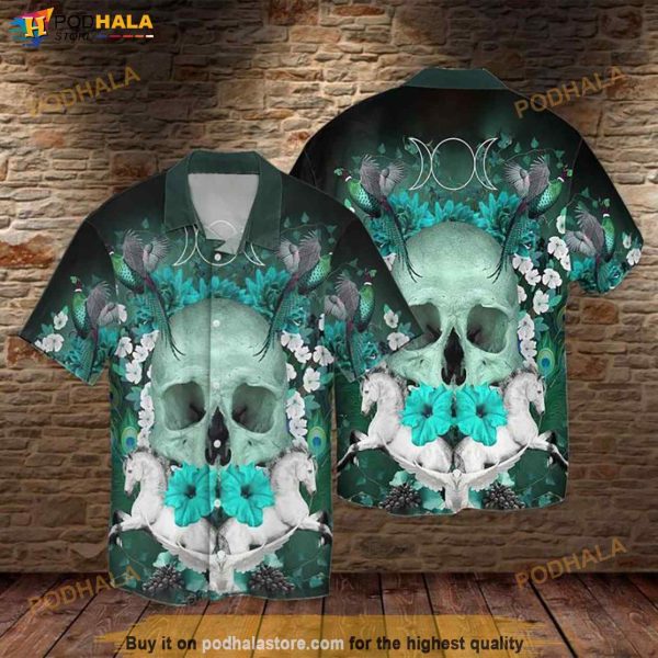 Skull Hummingbird Hawaiian Shirt