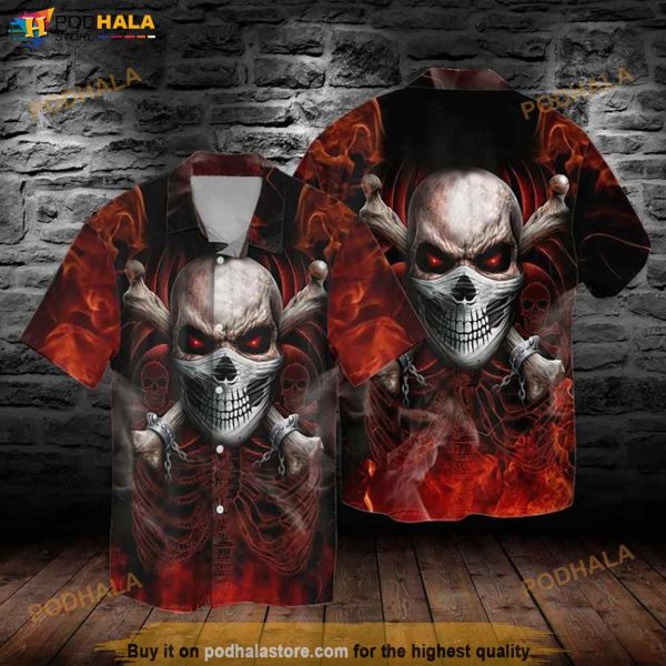 Skull Red 2 Hawaiian Shirt