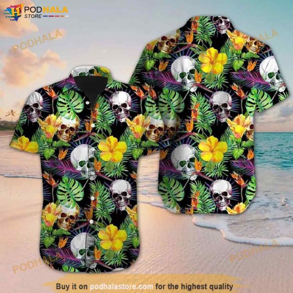 Skull Seamless Pattern Hawaiian Shirt