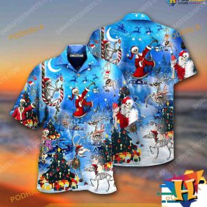 Skull Themed Christmas Hawaiian Shirt