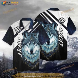 Sky Graffiti Wolf Hawaiian Shirt