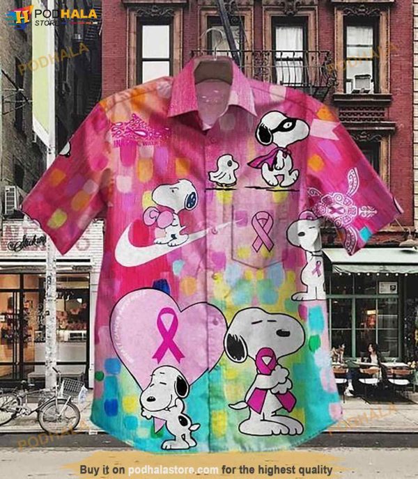 Snoopy Breast Cancer Awareness Iii Hawaiian Shirt