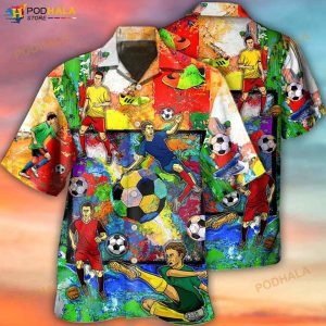 Soccer Style Colorful 3D Funny Hawaiian Shirt