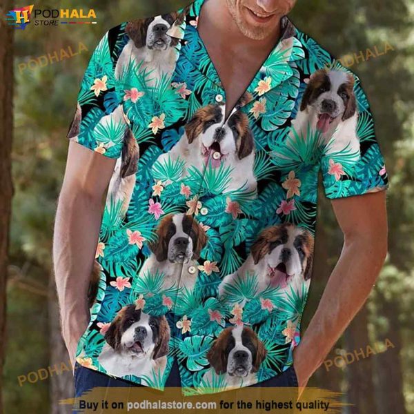 St Bernard Dogs Funny Hawaiian Shirt