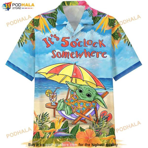 Star War Disney Baby Yoda It’s 5 O’clock Somewhere Hawaiian Shirt