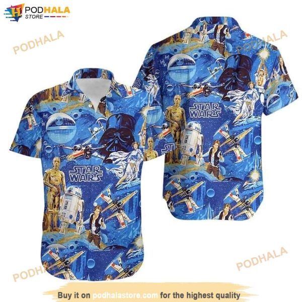 Star Wars Print Hawaiian Shirt