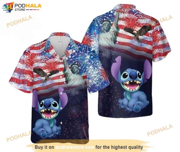 Stitch Disney 4th Of July Hawaiian Shirt