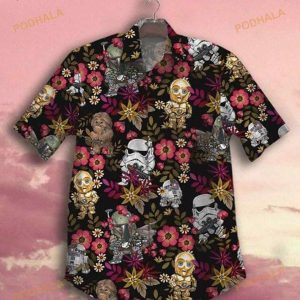 Stormtrooper Flowers Tropical Funny Hawaiian Shirt