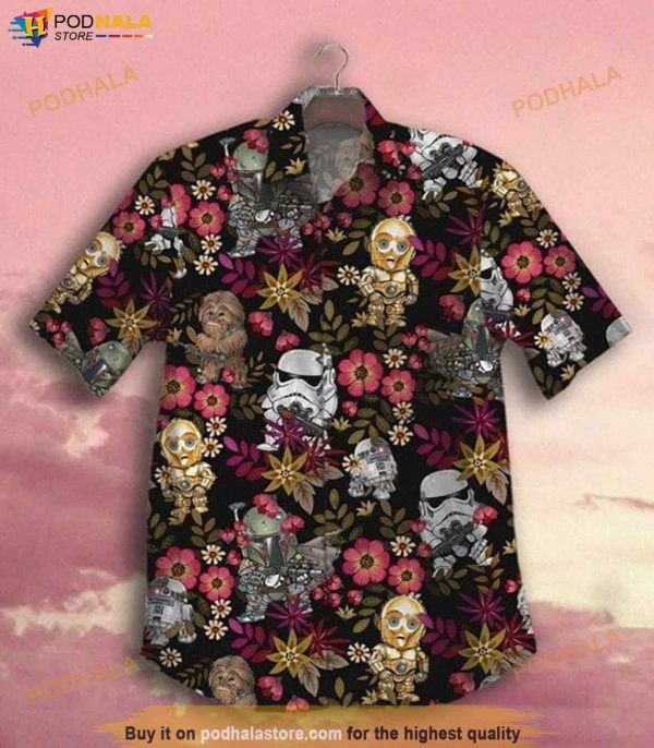 Stormtrooper Flowers Tropical Funny Hawaiian Shirt