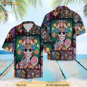 Sugar Skull Make Your Mind Fly Hawaiian Shirt