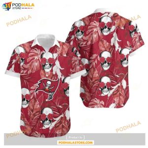 Tampa Bay Buccaneers Coconut Leaves And Skulls Hawaii Shirts