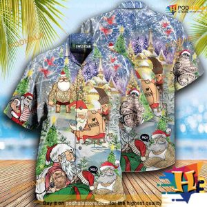 Tattooed Santa Christmas Aloha Shirt