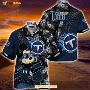 Tennessee Titans NFL Summer Hawaiian Shirt Mickey And Floral Pattern