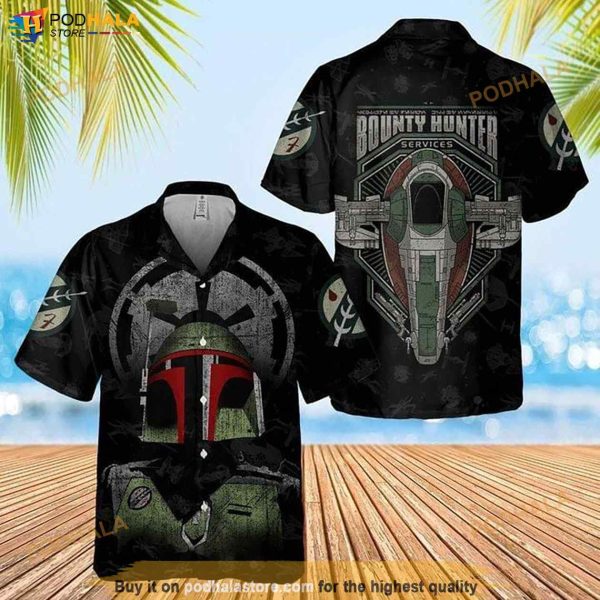 The Bounty Hunter Boba Fett Mandalorian Print Hawaiian Shirt