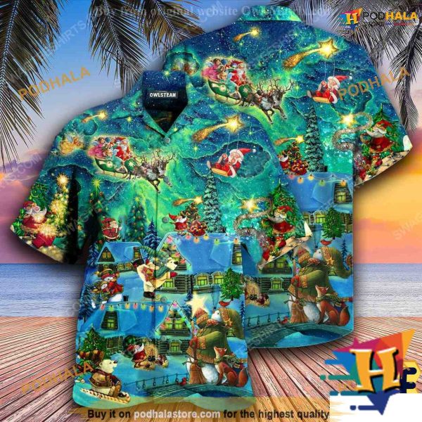 The Magical Night Xmas Full Print Santa Claus Hawaiian Shirt