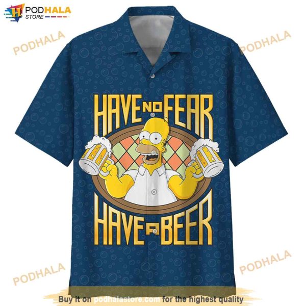 The Simpsons Have No Fear Have A Beer Hawaiian Shirt