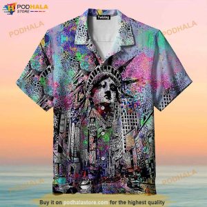 Time Square Graffiti Art Vintage Summer Hawaiian Shirt