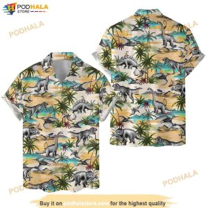 Tropical Dinosaur Hawaiian Shirt