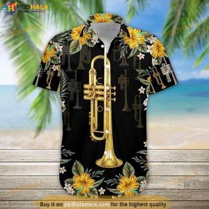 Trumpet Musical Instrument Hawaiian Shirt