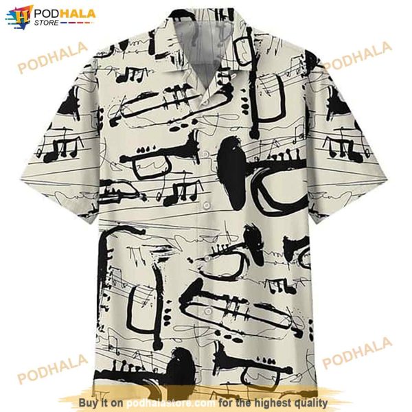 Trumpet Print Hawaiian Shirt