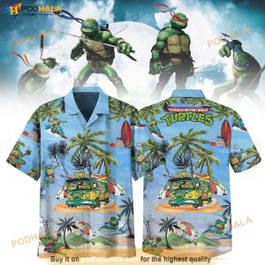 Turtles Teenage Mutant Ninja Print Hawaiian Shirt