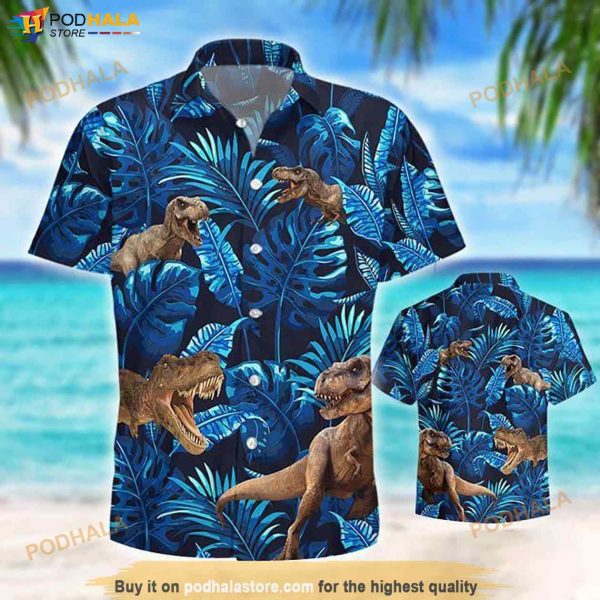 Tyrannosaurus Rex Tropical Hawaiian Shirt