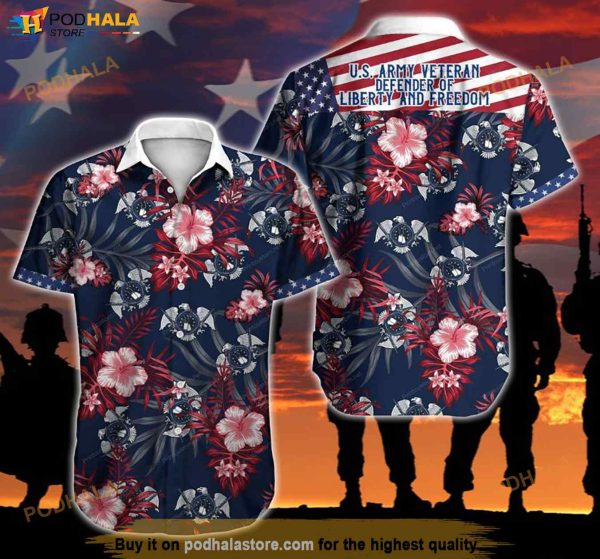 US Army Veteran Defender Of Liberty And Freedom Hawaiian Shirt