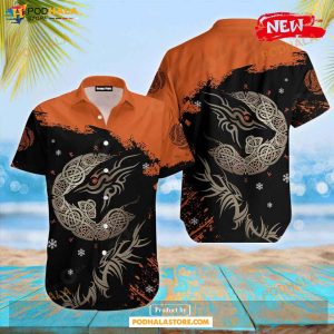 Viking Fenrir Wolf On Fire For Summer Hawaiian Shirt