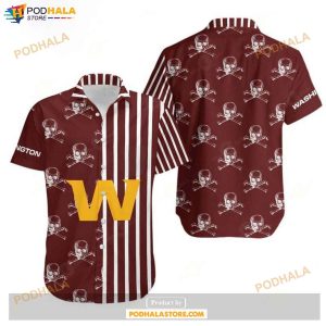 Washington Football Team Stripes And Skull Hawaii Shirts