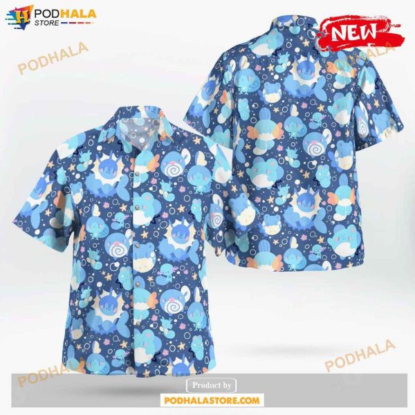 Water Seamless Pattern Design Hawaiian Shirt