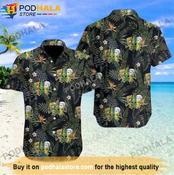 Weed Beer And Pizza Tropical Beer Hawaiian Shirt