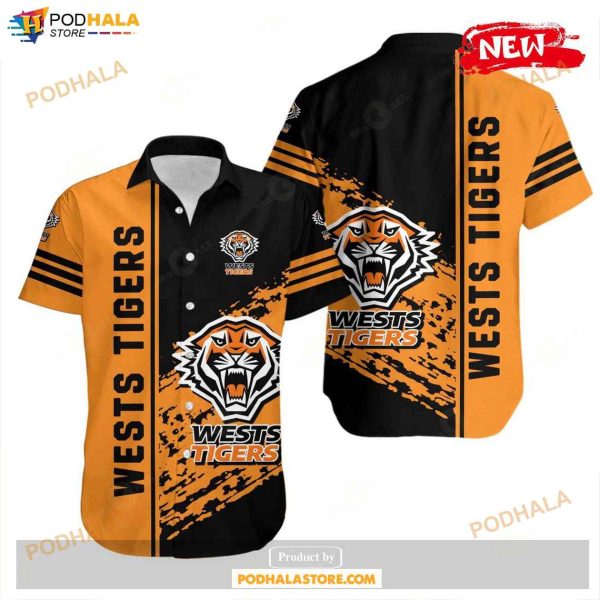 Wests Tigers Hawaiian Shirt Quarter Style – Nrl Hawaiian Shirts