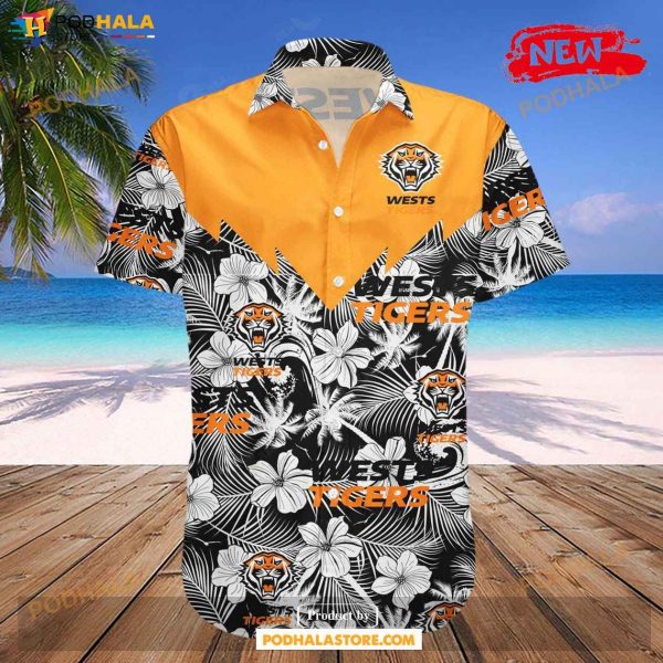 Wests Tigers Ncaa Tropical Seamless- Nrl Hawaiian Shirt